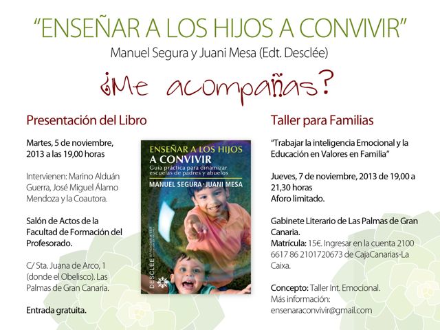 Cartel Enseñar a los hijos a Convivir presentación