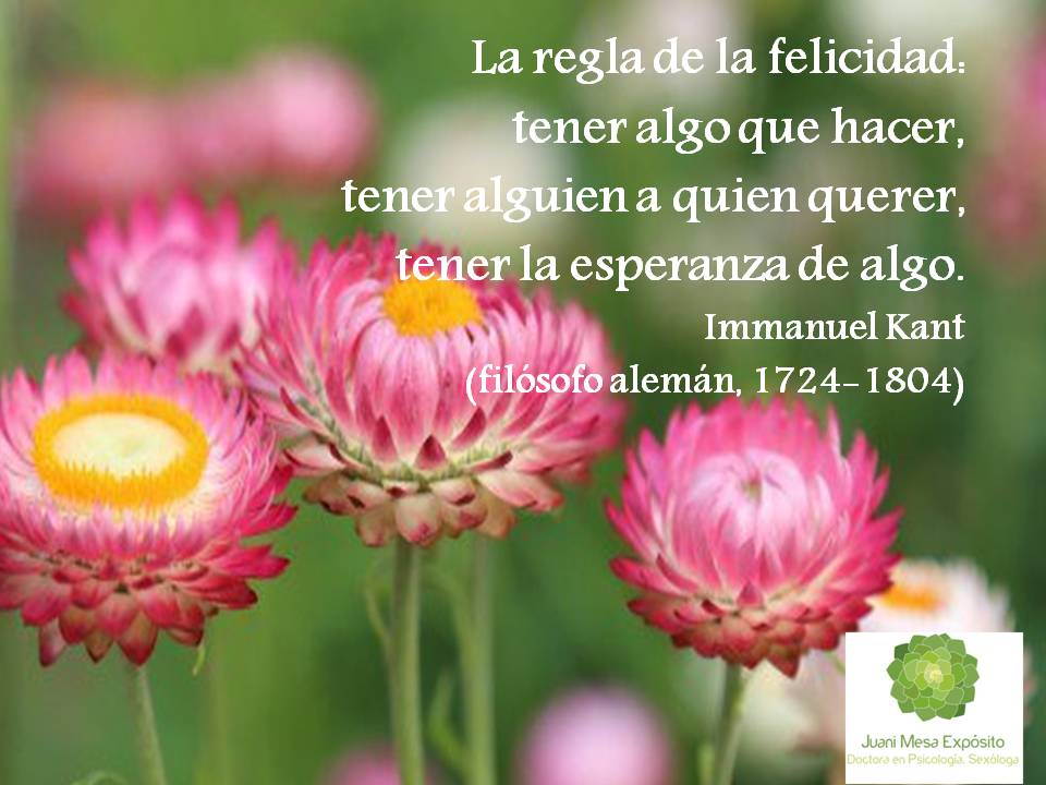 Receta de la felicidad del filósofo E. Kant. http:juanimesaexposito.wordpress.com
